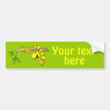 Cute Cartoon Yellow Snake in a Tree Reptile Bumper Sticker