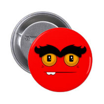 Cute Cartoony Red Unibrow Monster Face buttons