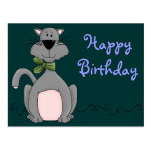 Cute Cat Birthday Post Cards