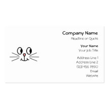 Cute Cat Face. Business Card