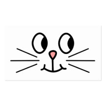 Cute Cat Face. Business Card Template