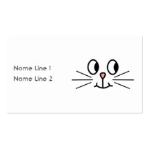 Cute Cat Face. Business Card Templates