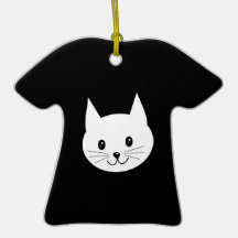 Cute Cat Face. Christmas Ornament