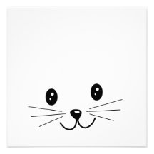 Cute Cat Face. Custom Invites