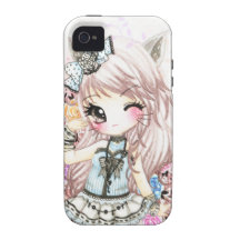 Cute cat girl in lolita style iPhone 4 case
