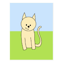 Cute Cat. Pale Amber Colour. Postcards