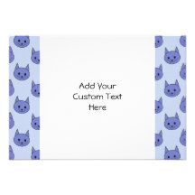 Cute cat pattern. Blue. Personalized Invitations