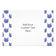 Cute cat pattern. Dark Blue. Invitations