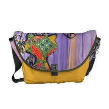 Cute Cat Rickshaw Messenger Bag
