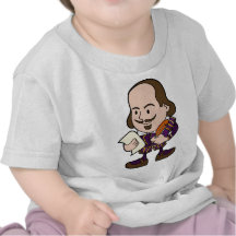 Cute character of William Shakespeare T-shirts
