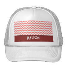 Cute Chevron; Coral Trucker Hat