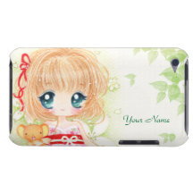 Cute chibi with kawaii plushie - Ipod Touch Case