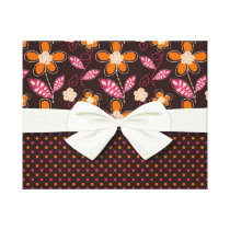 cute chic doodle flowers and polka dots canvas prints