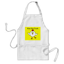 Cute Chicken Dance - White and Yellow Apron
