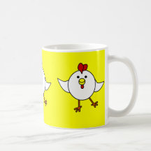 Cute Chicken Dance - White and Yellow Coffee Mug