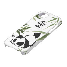 Cute Chinese "Love" Panda with Bamboos iPhone 5 Covers