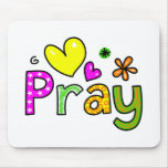 Cute Christian Pray Greeting Text Expression Mouse Pads