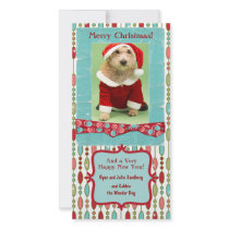 Cute Christmas Beaded Whimsy Customized Photo Card