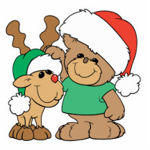 Cute Christmas Bear and Reindeer Cut Outs