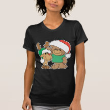 Cute Christmas Bear and Reindeer T-shirts