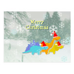Cute Christmas Dinosaurs Postcard