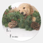 Cute Christmas Dog Gift Tags Stickers