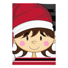 Cute Christmas Elf RSVP Card Personalized Invites