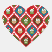 cute christmas owls pattern sticker
