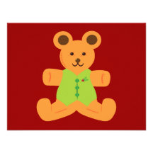 Cute Christmas Teddybear Personalized Invite