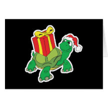 cute christmas turtle greeting card