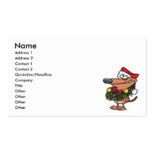 cute christmas wreath puppy dog business card template