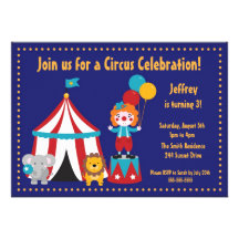 Cute Circus Kid's Birthday Invitation