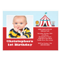 CUTE Circus Kids Birthday Party Invitation PHOTO