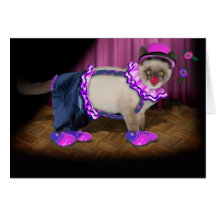 Cute Clown Kitty Cards