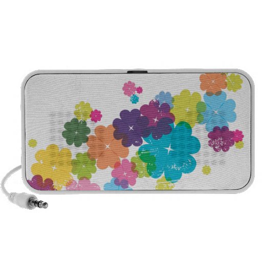 Cute CMYK flower pattern doodle speaker