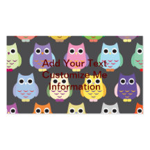 Cute Colorful Owls Business Card Templates