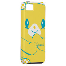 Cute Colourful Aqua Polka Dot Mustard Yellow BEAR