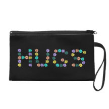 Cute colourful flowered hugs wristlet clutches