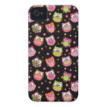 Cute Colourful Owls iPhone Case (black) iPhone 4 Case-Mate Case