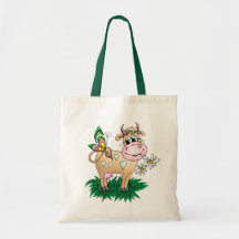 Cute Cow & Butterfly Tote Bags