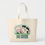 Cute Cows Big Sister Tote Bags