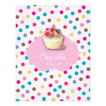 Cute Cupcake Party Invite Polka Dots Pink Rose