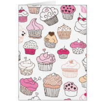 Cute cupcake sweet doodle card