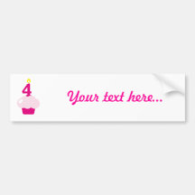 Cute Cupcake with Birthday Candle Bumper Sticker
