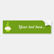 Cute Cupcake with Birthday Candle Bumper Sticker