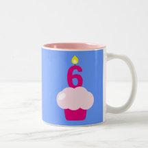 Cute Cupcake with Birthday Candle Mugs