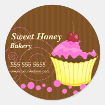 Cute Cupcake With Cherry Bakery Stickers