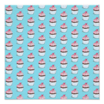 Cute Cupcakes on Blue Background Photograph