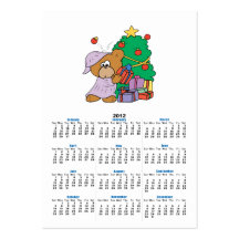 cute curious christmas bear business card template