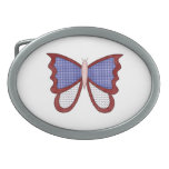 Cute Customisable Patriotic Butterfly Oval Belt Buckle